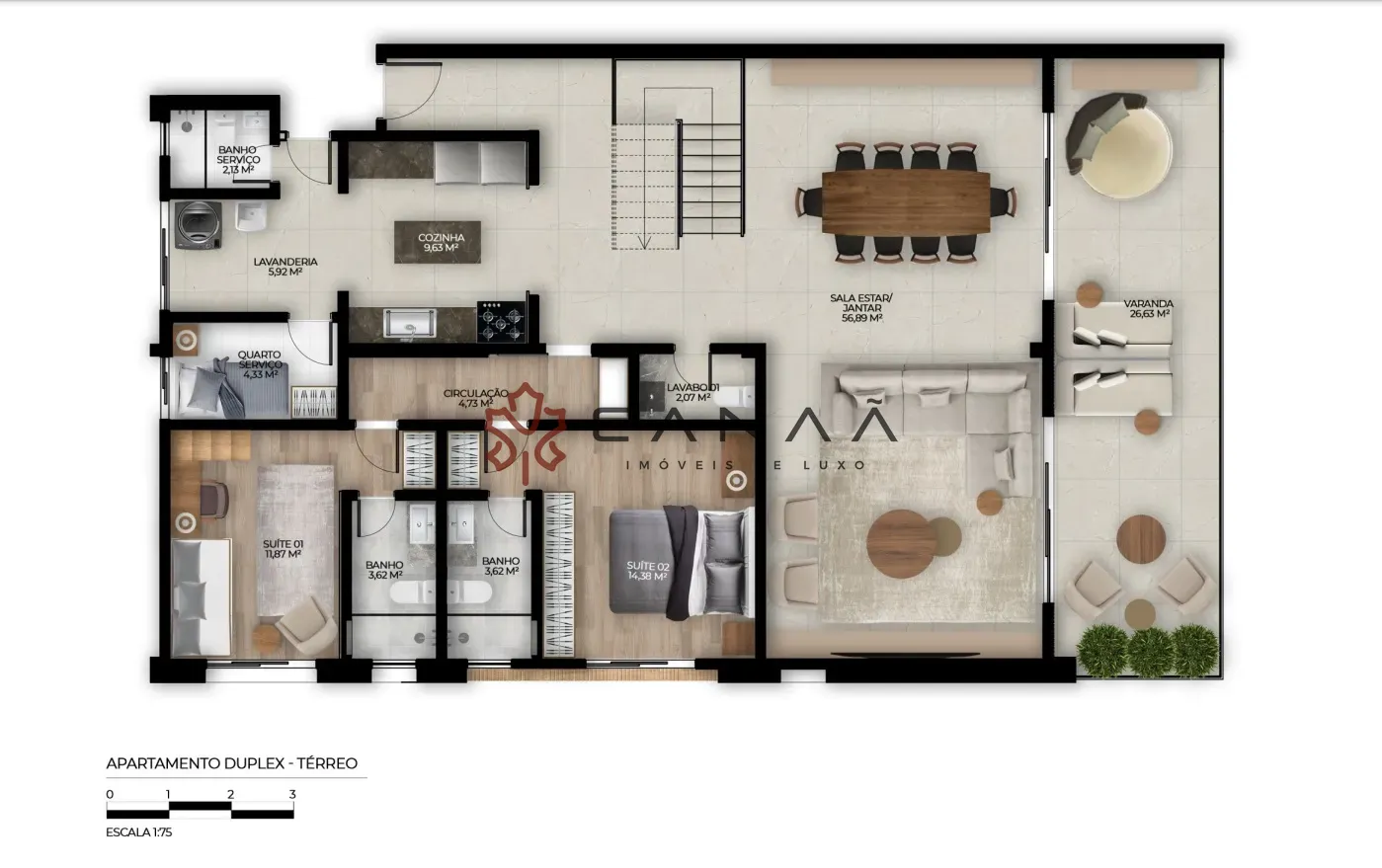 Planta apt duplex terreo