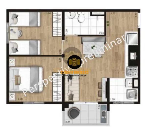 PLANTA DE 44 m² TIPO A