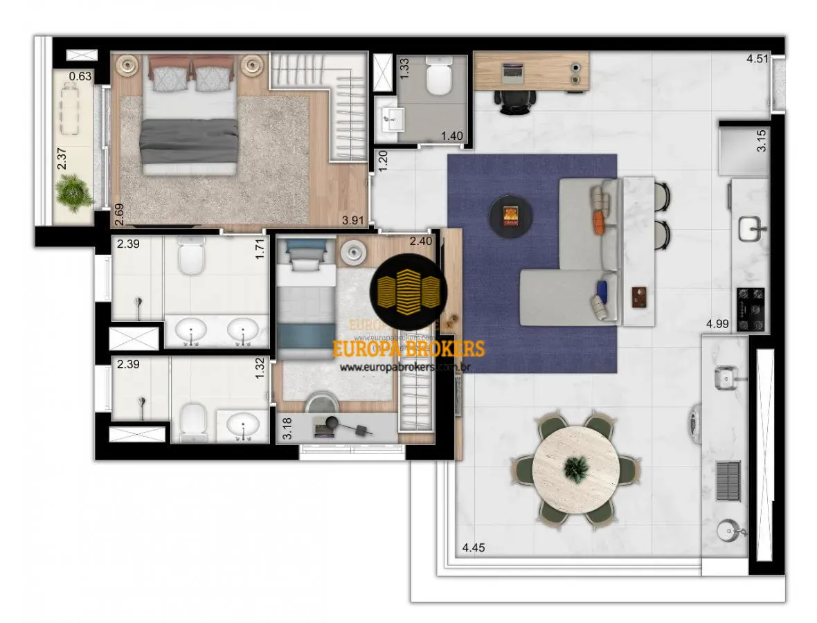 PLANTA 77,00m²