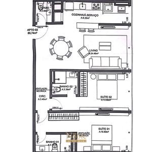Apartamento com 85m², 2 dormitórios, 2 suítes, 2 vagas no Oceano Home Resort em Torres para Comprar