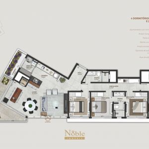 Apartamento com 130m², 4 dormitórios, 4 suítes, 2 vagas no Mirage em Torres para Comprar