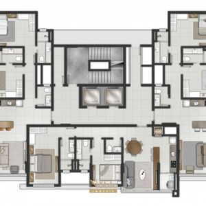 Apartamento com 97m², 2 dormitórios, 2 suítes, 1 vaga no Rosa dos Ventos em Torres para Comprar
