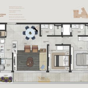 Apartamento com 80m², 2 dormitórios, 1 suíte, 1 vaga no Mirage em Torres para Comprar