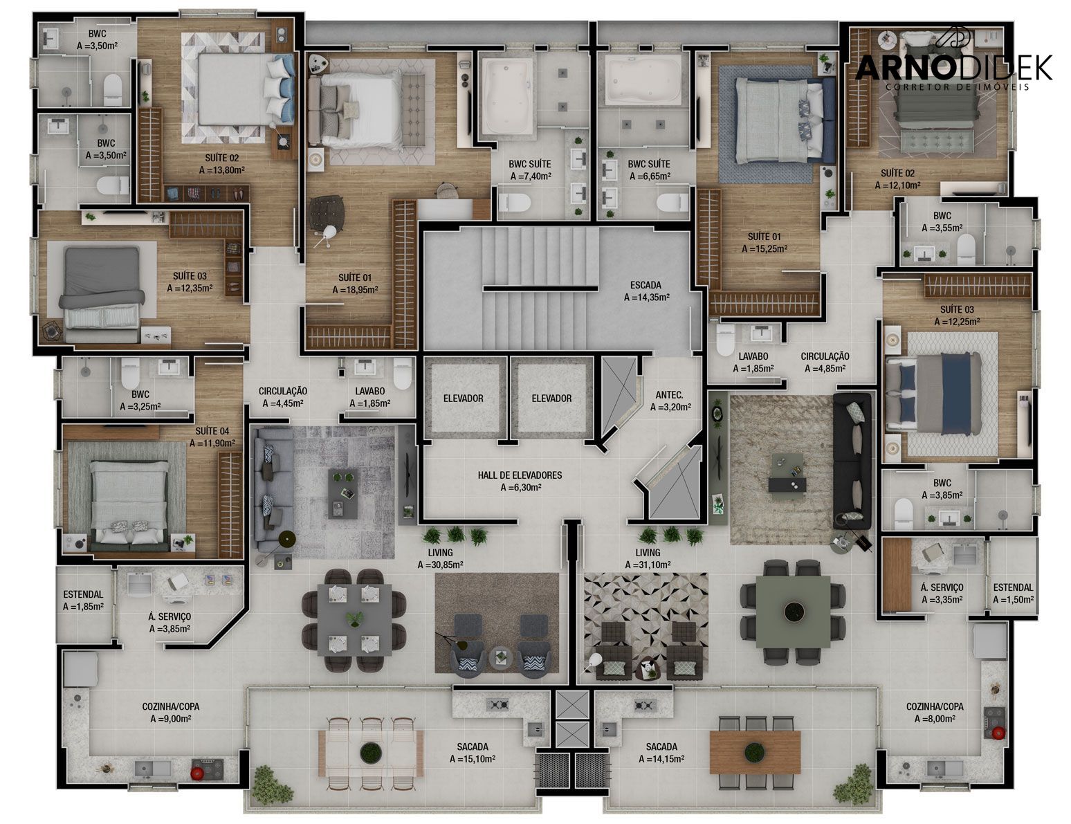 Apartamento, 3 quartos, 132 m² - Foto 15
