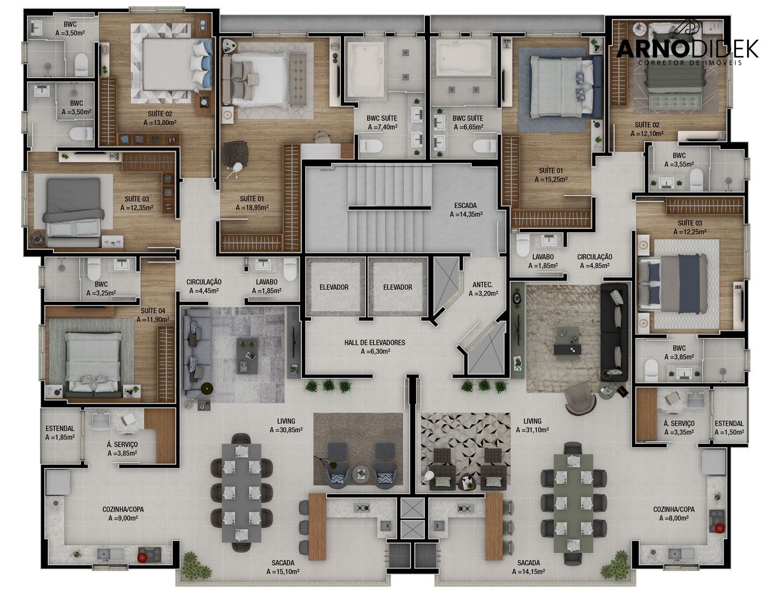 Apartamento, 3 quartos, 132 m² - Foto 14