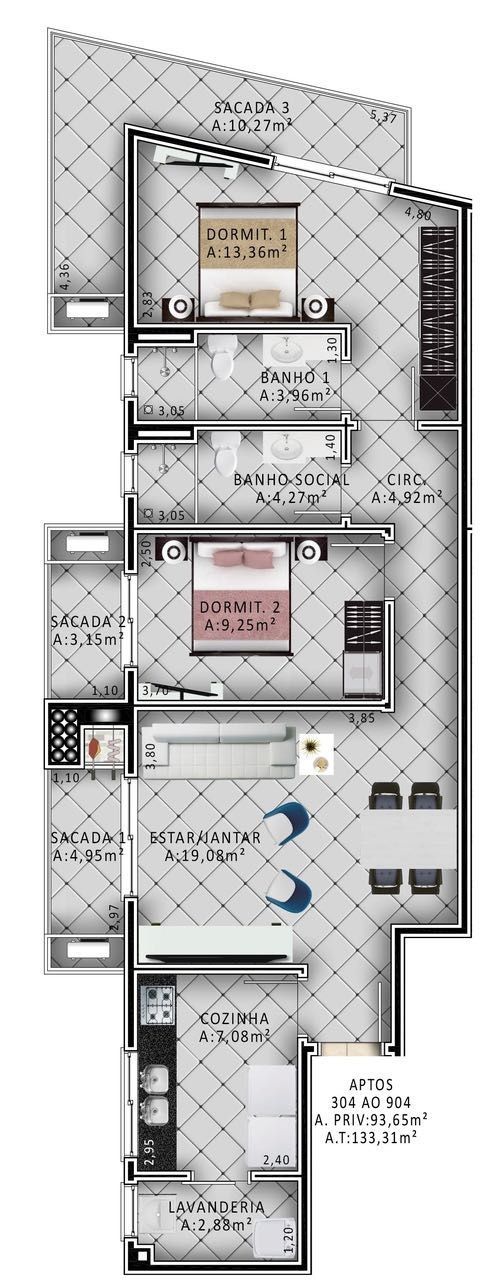 Apartamento à venda com 2 quartos, 9m² - Foto 2