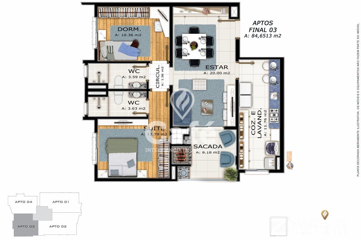 Apartamento à venda com 2 quartos, 116m² - Foto 11