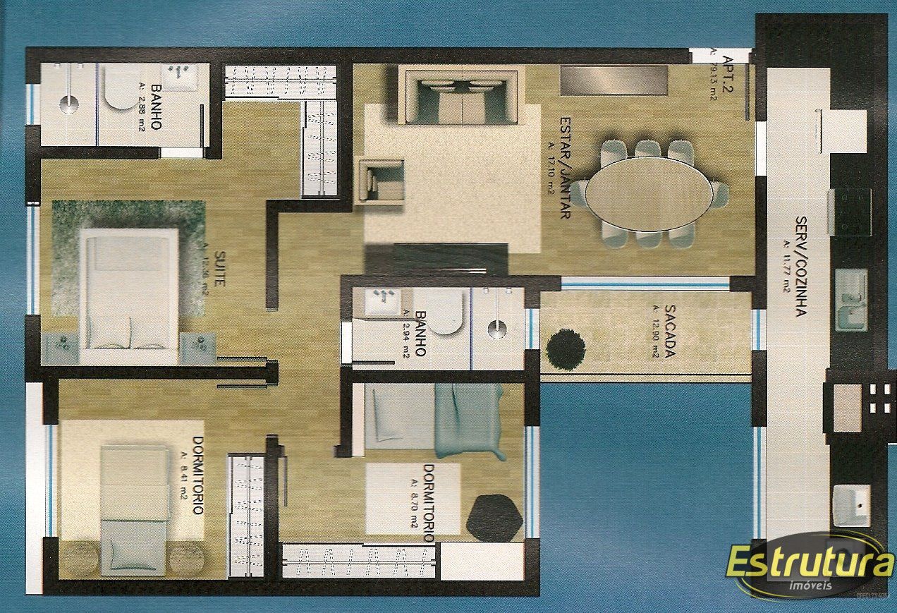Apartamento com 3 Dormitórios à venda, 113 m² por R$ 472.000,00