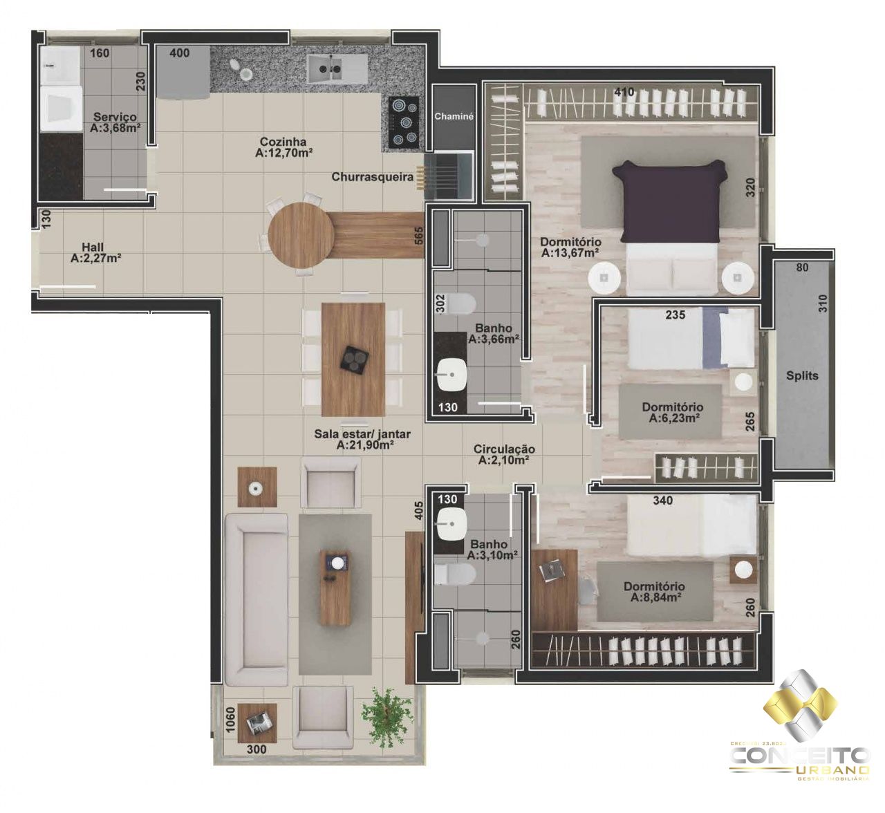 Apartamento de 3 quartos, 94m² no bairro Borgo, em Bento Gonçalves | Eu Corretor