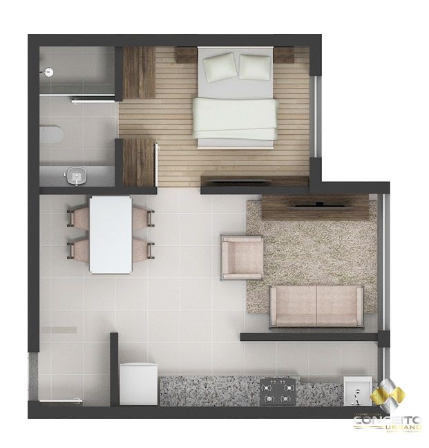 Apartamento de 1 quarto, 44m² no bairro São Francisco, em Bento Gonçalves | Eu Corretor