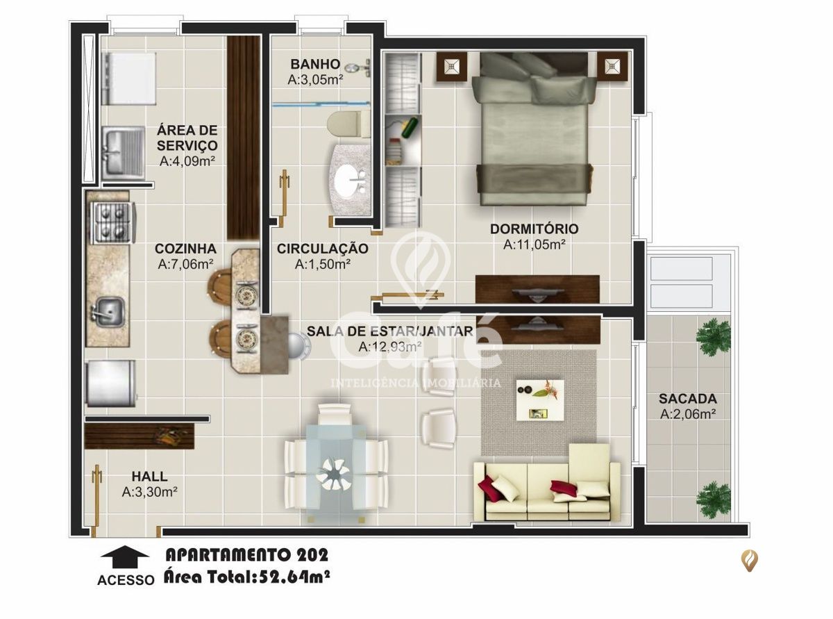 Apartamento, 1 quarto, 51 m² - Foto 2