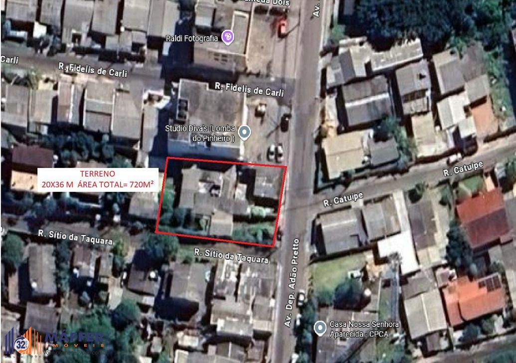 Terreno comercial com 720m2 à venda, bairro Lomba do Pinheiro, Porto Alegre, RS