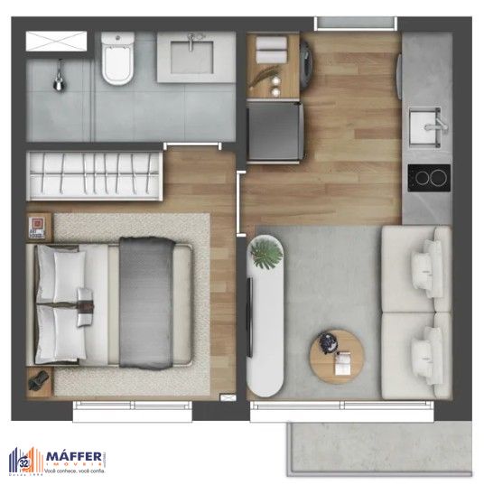 Apartamento, 1 quarto, 26 m² - Foto 2