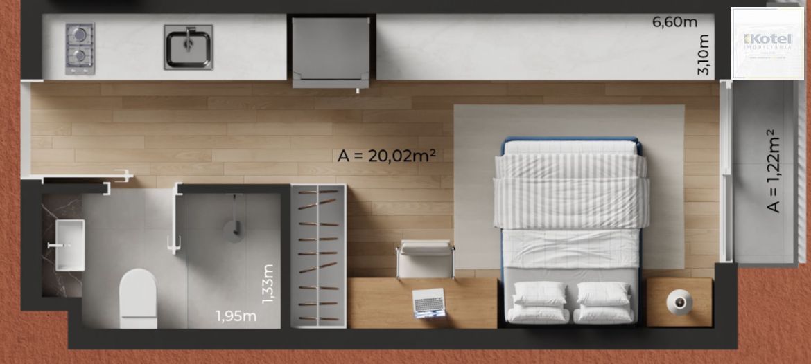 Apartamento à venda, 26m², Praia de Belas - Porto Alegre