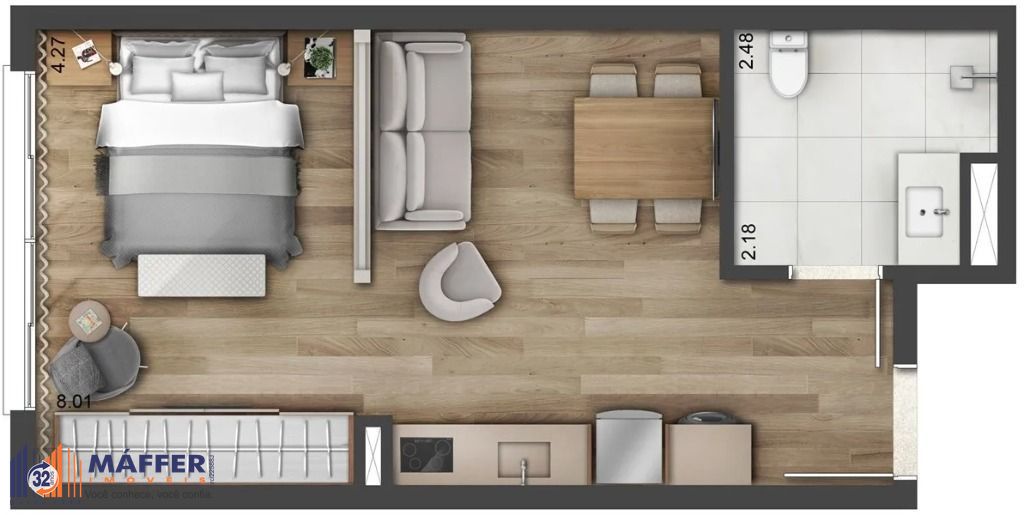 Apartamento, 1 quarto, 42 m² - Foto 1
