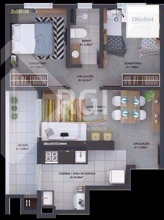 Apartamento para Venda - 54.78m², 2 dormitórios, 1 vaga - Rio Branco — foto 2