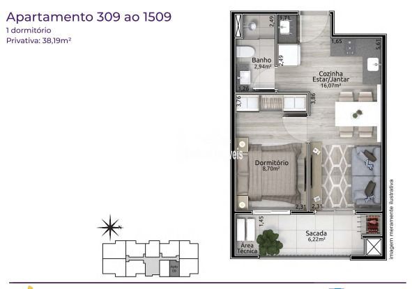 Apartamento à venda com 1 quarto, 38m² - Foto 24