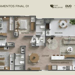 Apartamento com 121m² e 3 dormitórios no bairro São Cristóvão em Lajeado para Comprar