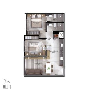 Apartamento com 58m² e 2 dormitórios no bairro Hidráulica em Lajeado para Comprar