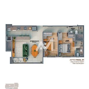 Apartamento com 73m² e 2 dormitórios no bairro Hidráulica em Lajeado para Comprar
