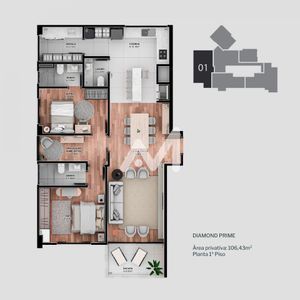 Apartamento com 106m² e 2 dormitórios no bairro Américano em Lajeado para Comprar