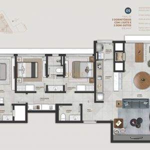 Apartamento com 108m², 3 dormitórios, 1 suíte, 1 vaga no Mirage em Torres para Comprar