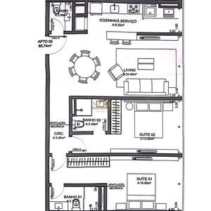 Apartamento com 85m², 2 dormitórios, 2 suítes, 1 vaga no Oceano Home Resort em Torres para Comprar