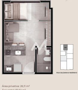 Apartamento com 26m² e 1 dormitório no bairro Centro em Lajeado para Comprar