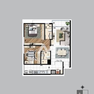 Apartamento com 74m² e 2 dormitórios no bairro Américano em Lajeado para Comprar
