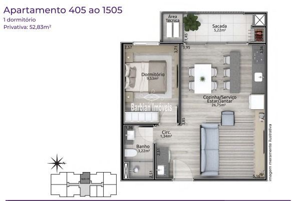 Apartamento à venda com 1 quarto, 52m² - Foto 23