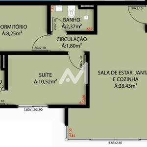 Apartamento com 64m² e 2 dormitórios no bairro Universitário em Lajeado para Comprar