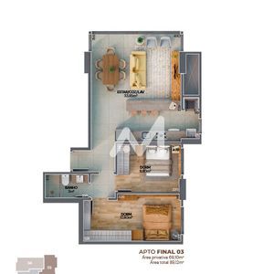 Apartamento com 69m² e 2 dormitórios no bairro Hidráulica em Lajeado para Comprar