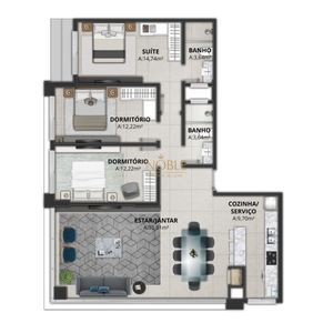 Apartamento com 50m², 1 dormitório, 1 suíte, 2 vagas no Maui Residencial em Torres para Comprar