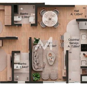 Apartamento com 57m² e 2 dormitórios no bairro Alto do Parque em Lajeado para Comprar