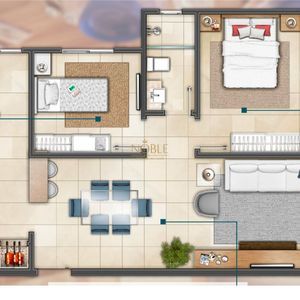 Apartamento com 63m², 2 dormitórios, 1 vaga no Dell Ville em Torres para Comprar