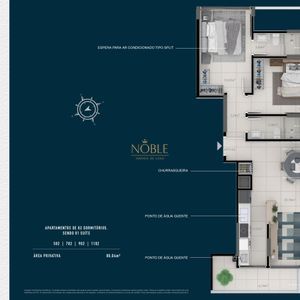 Apartamento com 80m², 2 dormitórios, 1 suíte, 1 vaga no Opportunity em Torres para Comprar