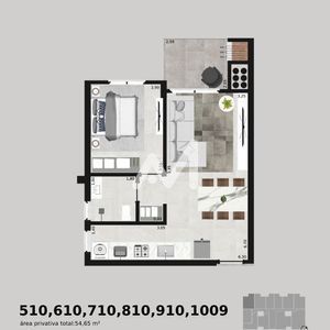 Apartamento com 54m² e 1 dormitório no bairro Centro em Lajeado para Comprar