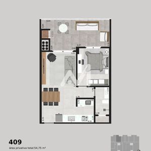 Apartamento com 54m² e 1 dormitório no bairro Centro em Lajeado para Comprar