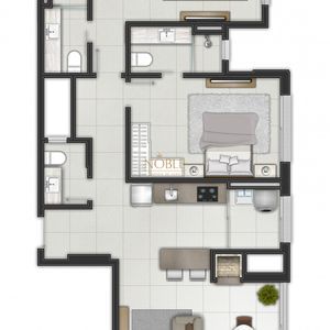 Apartamento com 97m², 2 dormitórios, 2 suítes, 1 vaga no Rosa dos Ventos em Torres para Comprar