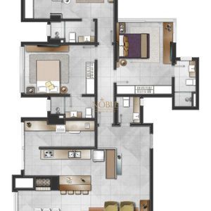 Apartamento com 110m², 3 dormitórios, 3 suítes, 2 vagas no Montalcino em Torres para Comprar