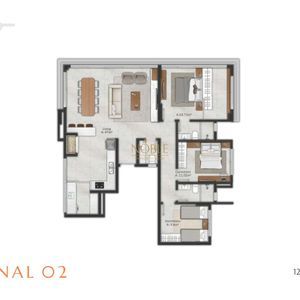 Apartamento com 122m², 3 dormitórios, 1 suíte, 2 vagas no Boreal em Torres para Comprar