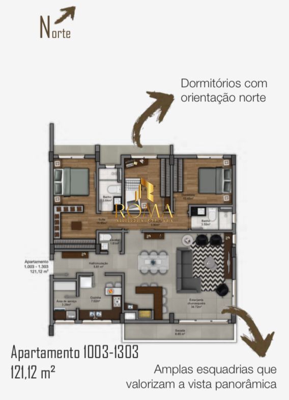 Apartamento, 3 quartos, 125 m² - Foto 2