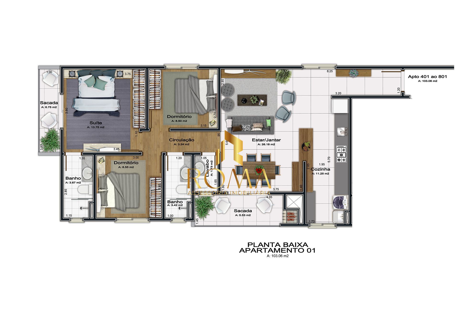 Apartamento, 3 quartos, 103 m² - Foto 2