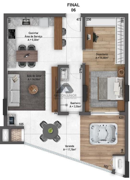 Apartamento à venda com 1 quarto, 72m² - Foto 9