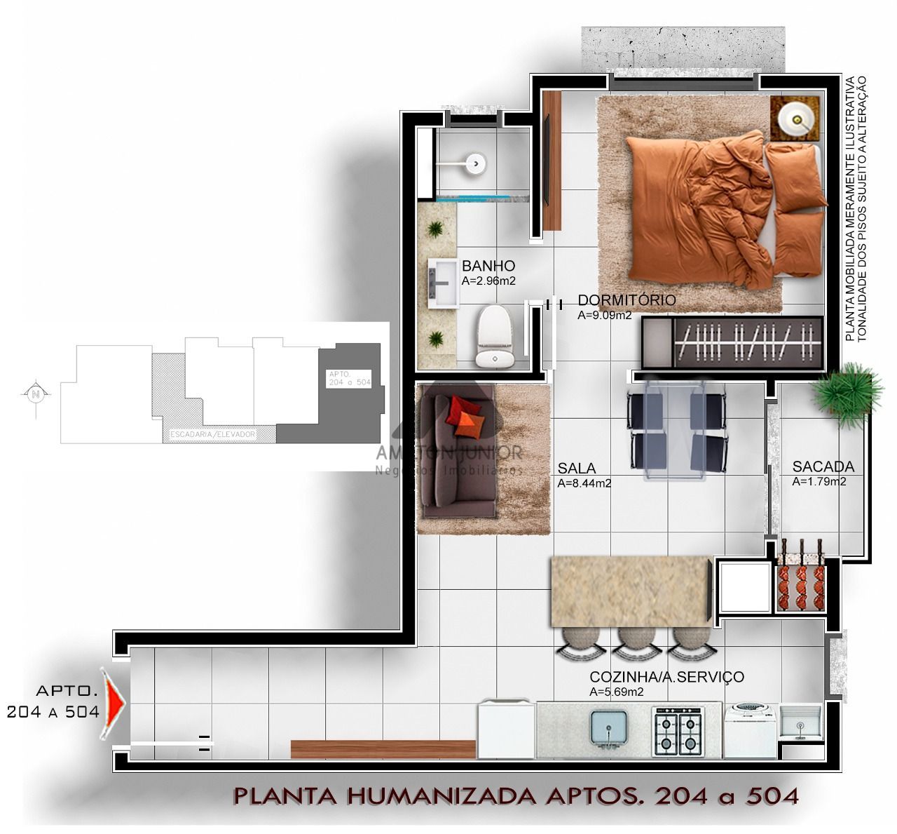 Apartamento à venda com 1 quarto, 30m² - Foto 3