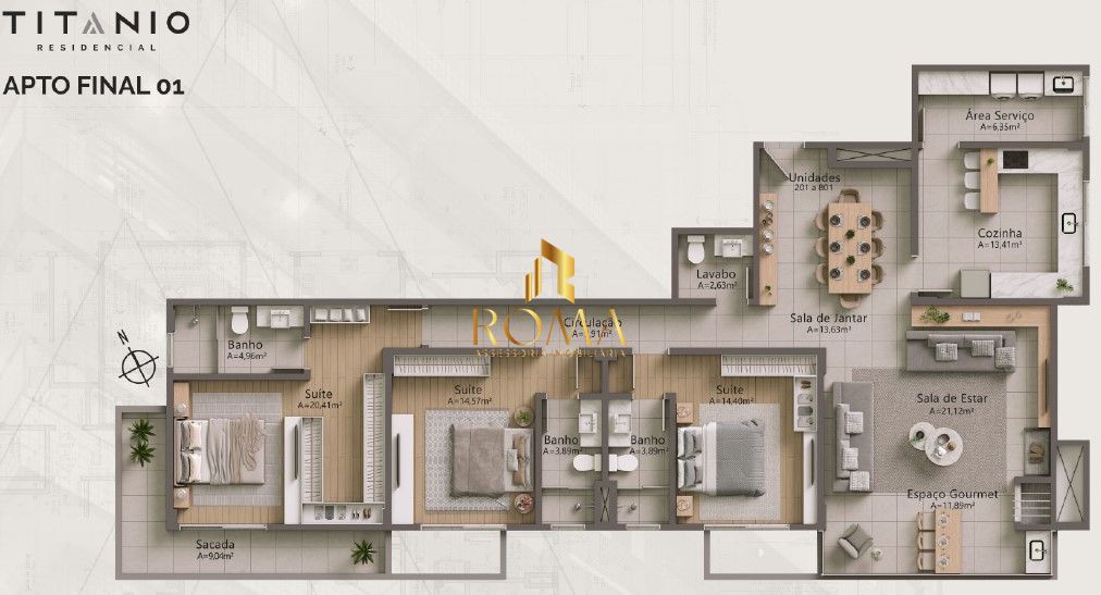 Apartamento, 3 quartos, 150 m² - Foto 2