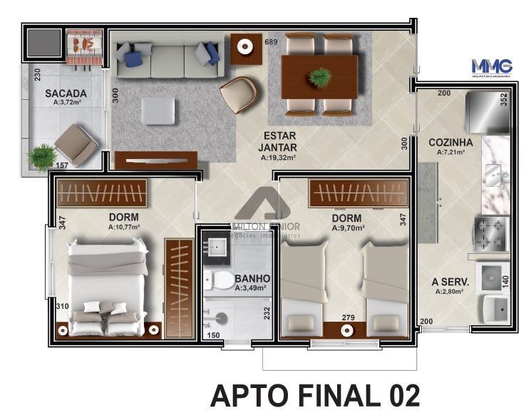 Apartamento à venda com 2 quartos, 68m² - Foto 3