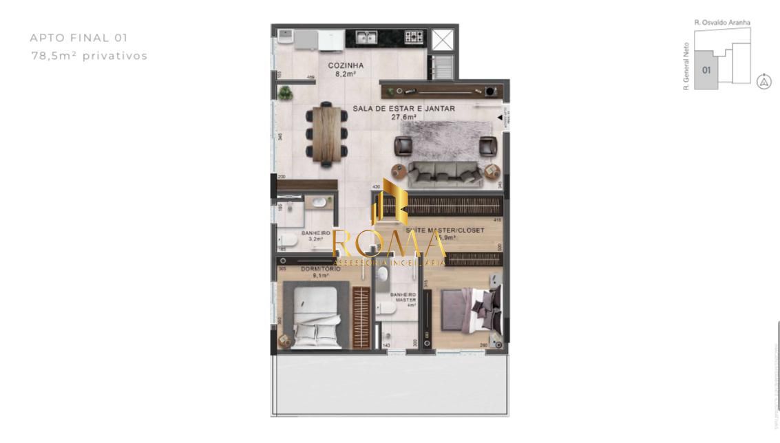 Apartamento, 2 quartos, 78 m² - Foto 3