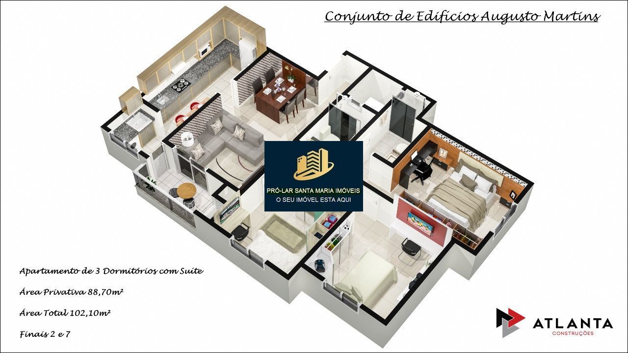 Apartamento à venda com 3 quartos, 88m² - Foto 2