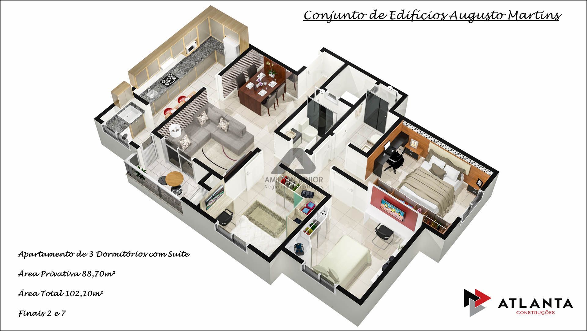 Apartamento à venda com 3 quartos, 88m² - Foto 2